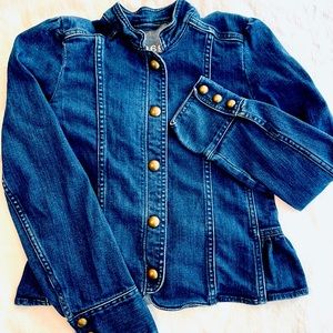 Girls Gap Ruffled Denim Peplum Jacket - Xl
